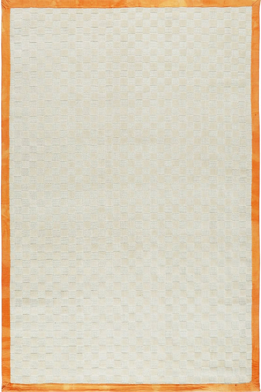 Carpe Natura Handloom Wool With Canvas Border Area Rug