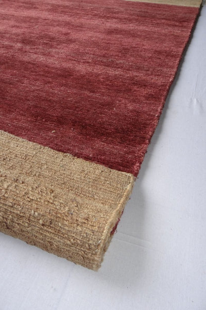 Carpe Natura Nepali Knotted Jute Red and Brown Area Rug