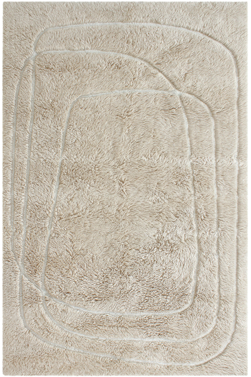 CARPE NATURA  Tuft with needle Natural Shaggy Wool 170x240 CM