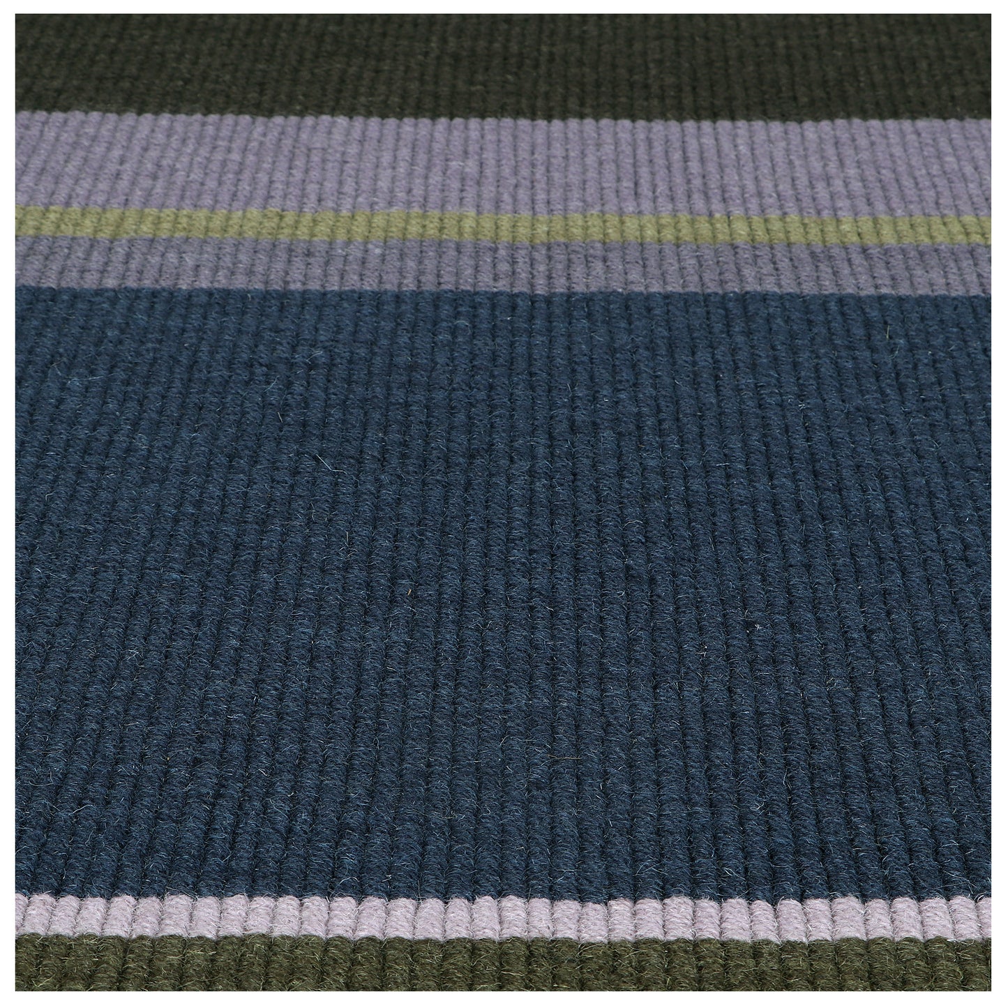 Carpe Natura Handloom  Wool Multicolor Striped Area Rug