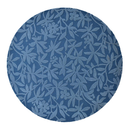 Carpe Natura Hand Tufted Blue Round Floral Wool 200x200 CM Rugs