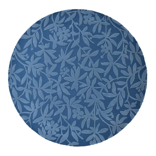 Carpe Natura Hand Tufted Blue Round Floral Wool 200x200 CM Rugs