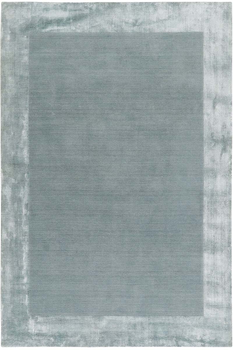 Carpe Natura Handloom Wool and Viscose Grey Thick Border Area Rug