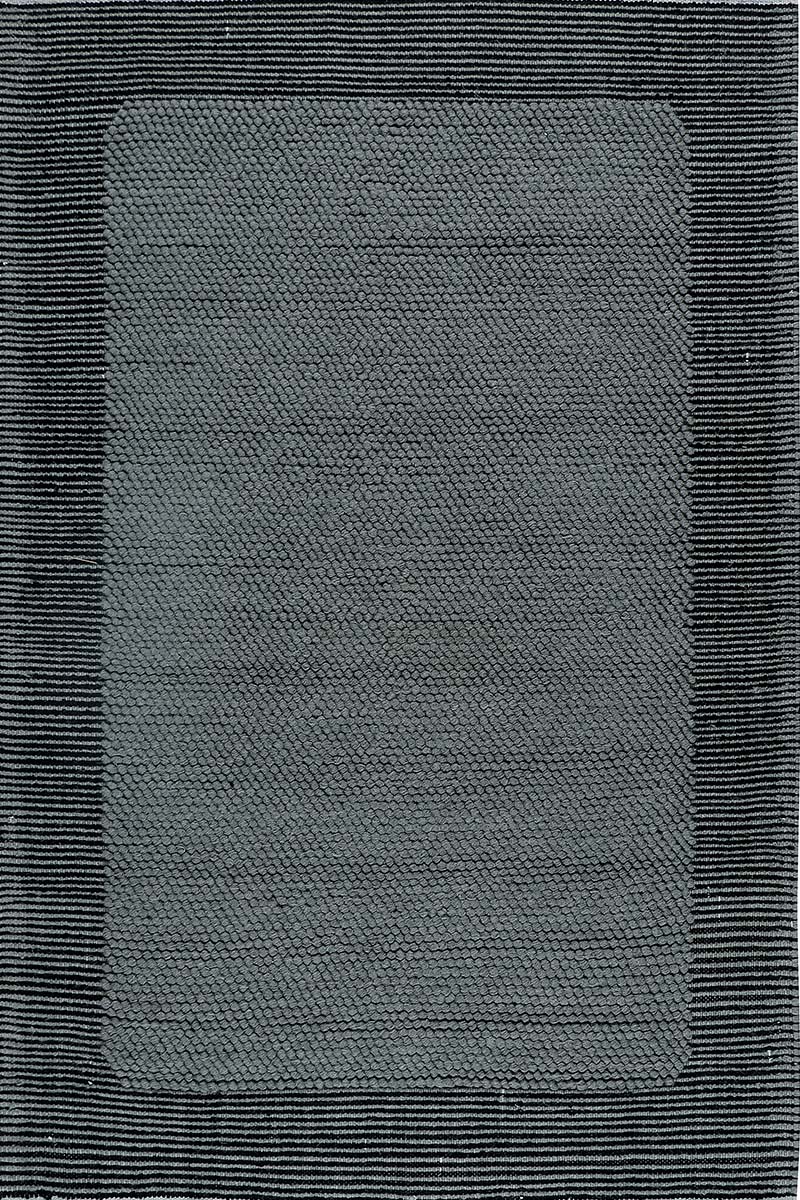 Carpe Natura Pitloom Flatweave Wool Black and Grey Area Rug